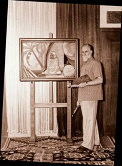 фото Святослав Николаевич Рерих в своей мастерской. Бангалор, 1960-е