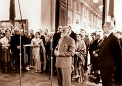 фото Выступление Святослава Николаевича Рериха на открытии персональной выставки в Государственном Эрмитаже. Ленинград, январь 1975
